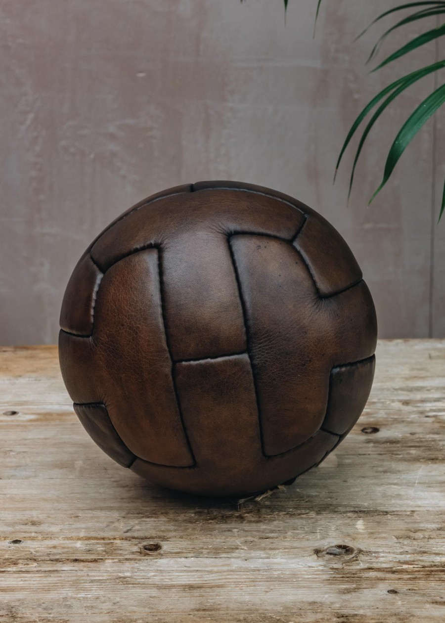 Interiors John Woodbridge & Sons Decorative | John Woodbridge & Sons Vintage Leather T-Shape Football