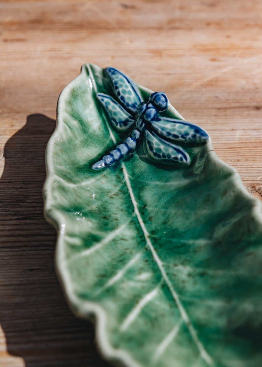 Interiors Bordallo Pinheiro Decorative | Bordhallo Pinheiro Chestnut Leaf With Dragonfly Bowl