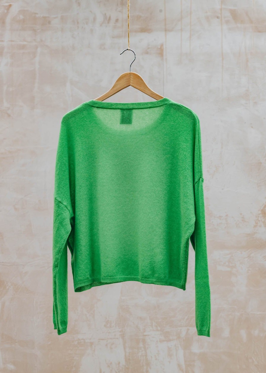 Clothing Van Kukil Tops | Van Kukil Agatha Boat Neck Jumper In Kelly Green