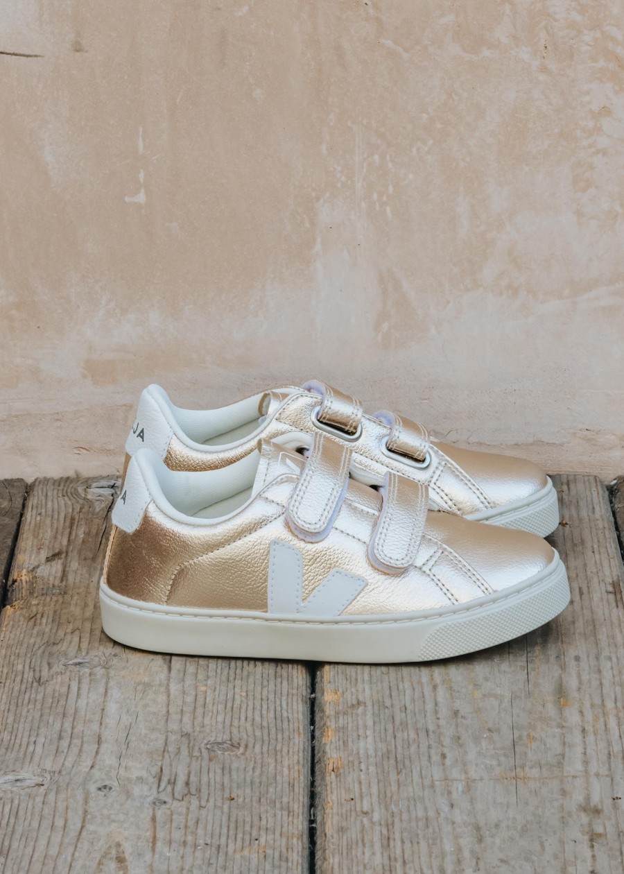 Children Veja Footwear | Veja Children'S Esplar Trainers In Platine And White