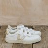 Clothing Veja Footwear | Veja Women'S Recife Leather Trainers In Extra White And Platine