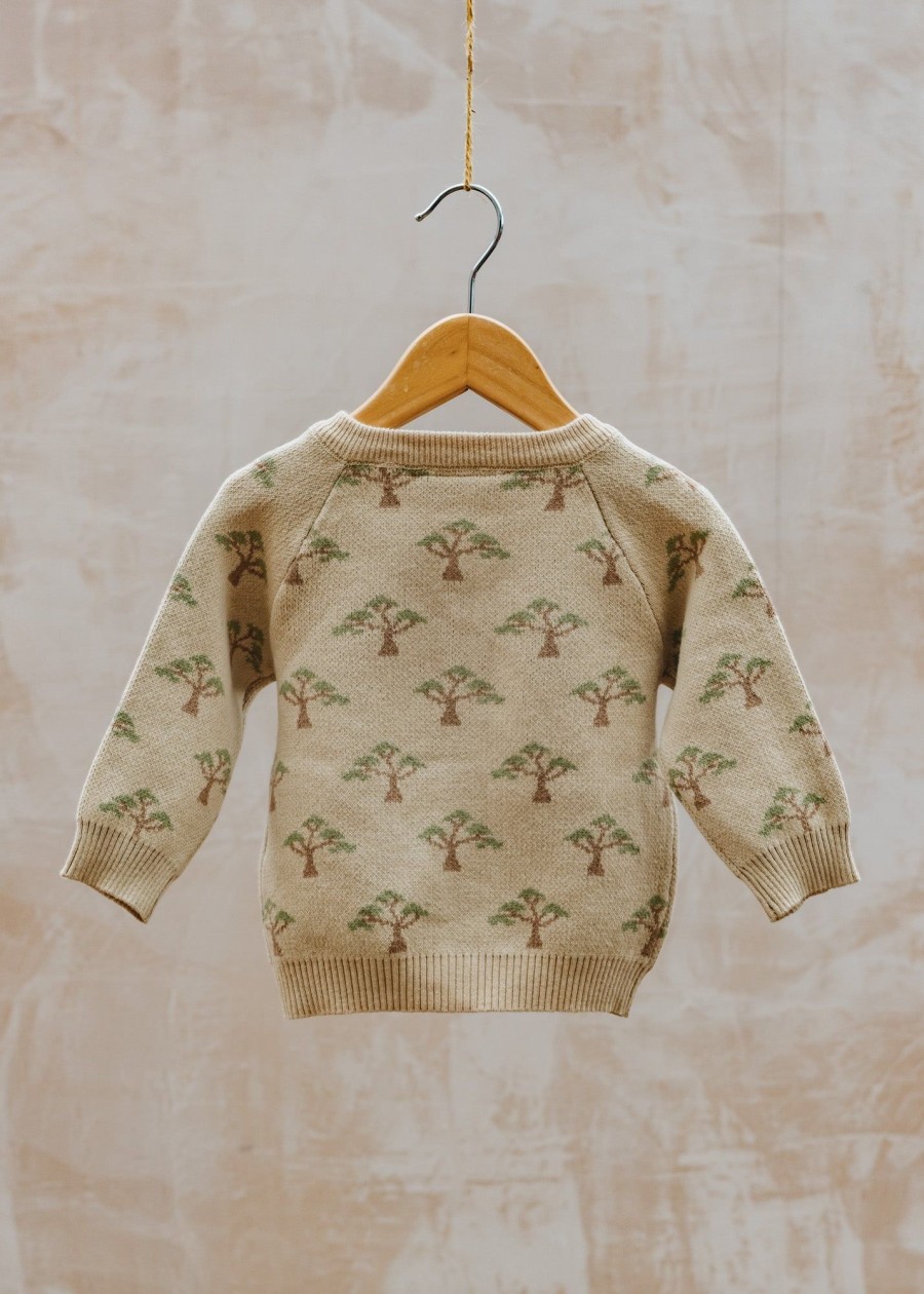 Children Lil' Atelier Babies' Clothing | Lil' Atelier Babies' Knitted Cardigan In Pebble Melange