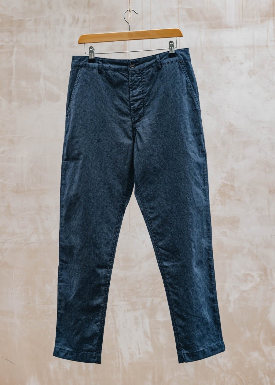 Clothing Universal Works Trousers | Universal Works Puppytooth Military Chinos In Navy