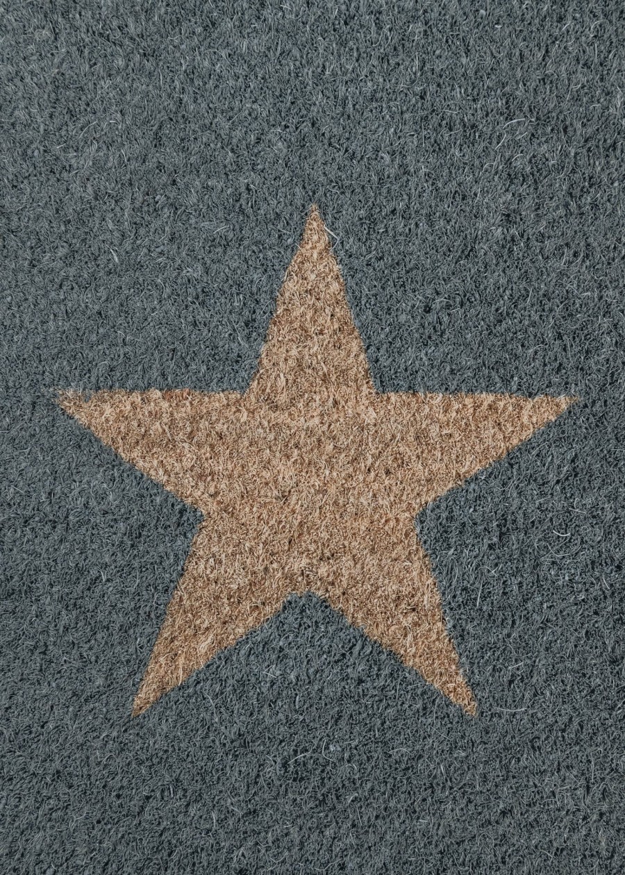 Interiors Garden Trading Doormats | Charcoal With Three Stars Large Doormat