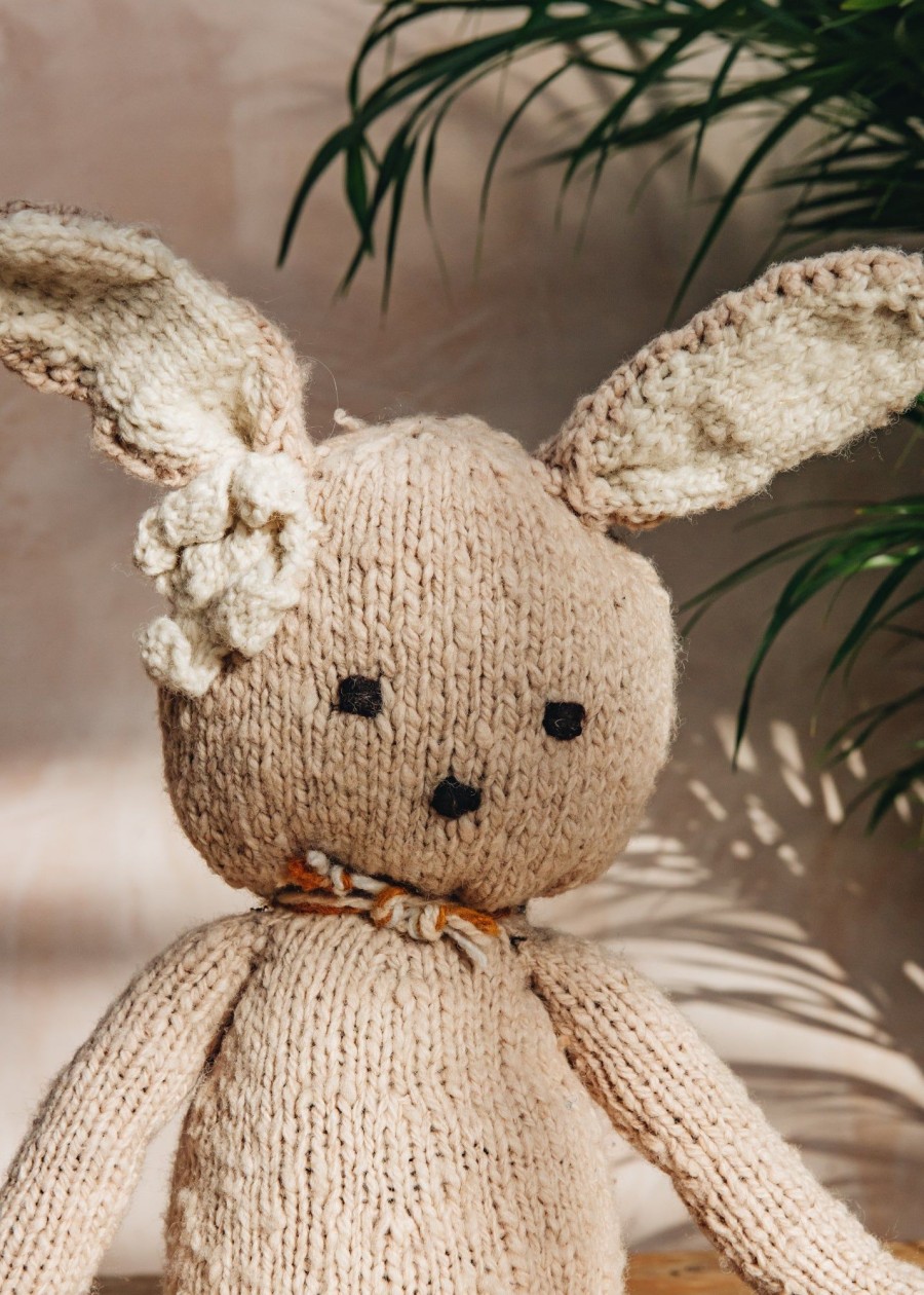 Children Fair Moms Soft Toys | Hand Knitted Ditsy Rabbit In Beige