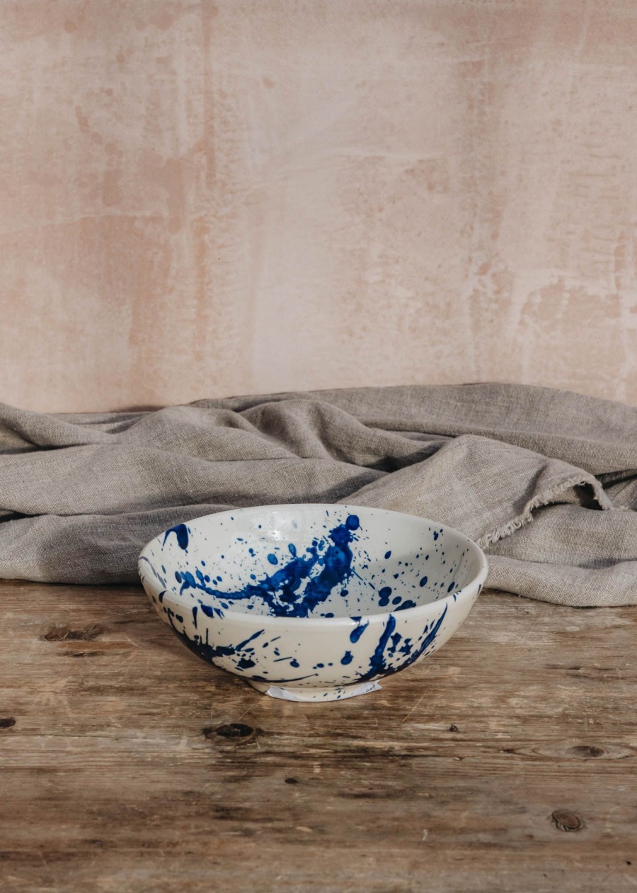 Interiors Ivan Ros Dining | Ivan Ros Blue Splatter Pasta Bowl