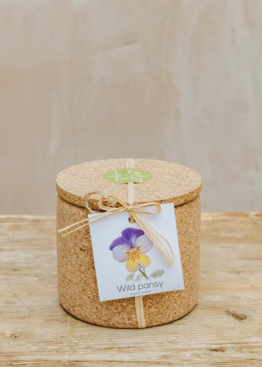 Plants Life in a Bag Seed Gift Sets | Life In A Bag Wild Pansy Grow Cork Pot