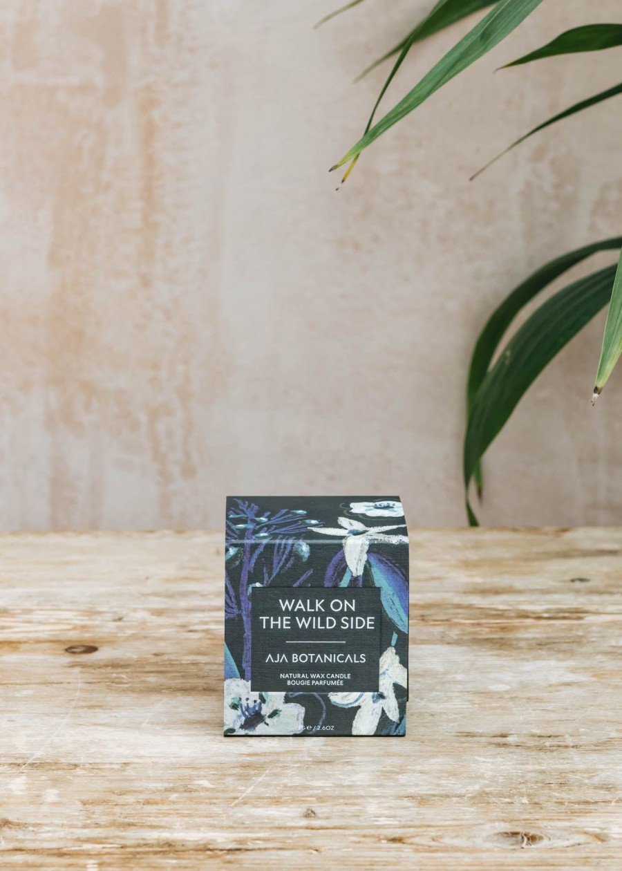 Interiors AJA Botanicals Candles & Fragrance | Aja Botanicals Black Candle In Walk In The Wild Side, 75G