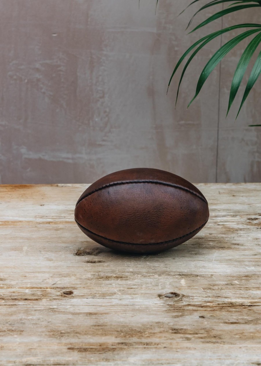 Interiors John Woodbridge & Sons Decorative | John Woodbridge & Sons Vintage Leather Miniature Rugby Ball